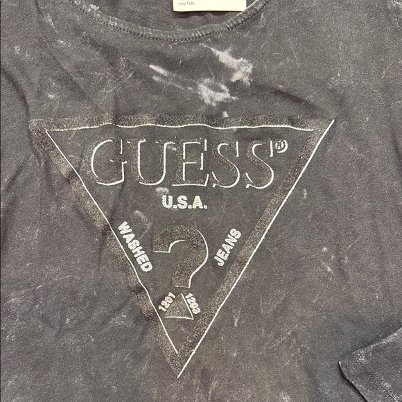 Guess Vintage 90s Stonewashed Black Graphic 3/4 Sleeve Tee Size Medium - Picture 5 of 12